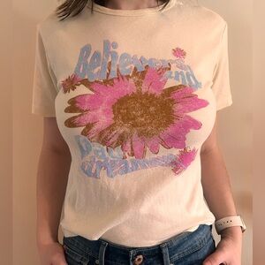 URBAN OUTFITTERS SHIRT, Size Large, Color: white with pink